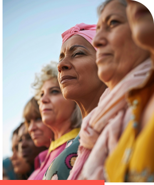 Visages de femmes qui regardent vers l'horizon